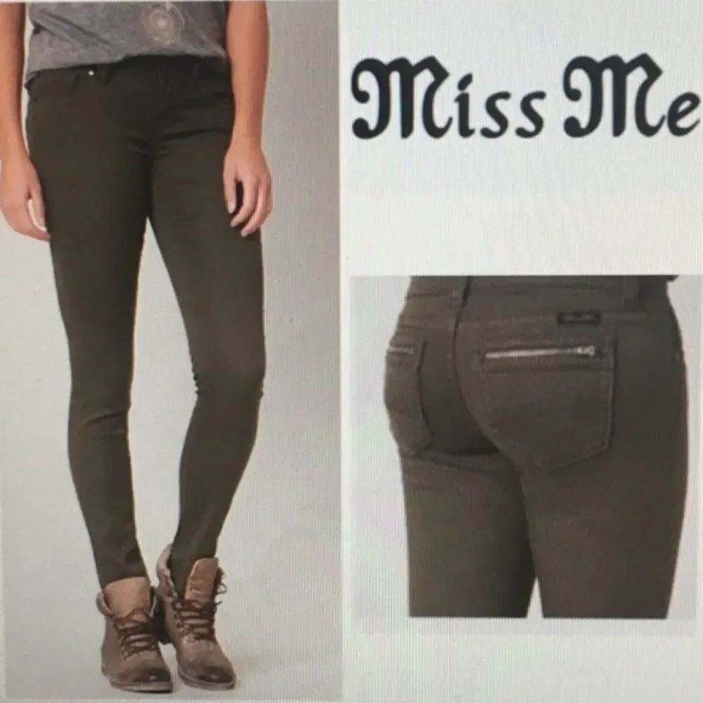 Miss Me Signature Skinny Jeans | Army Green